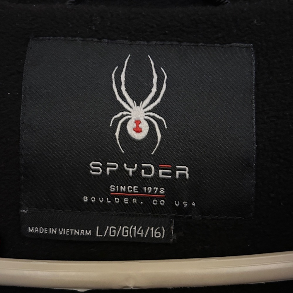 Spyder Red and Black Puffer Jacket Large (14/16) - Picture 4 of 6